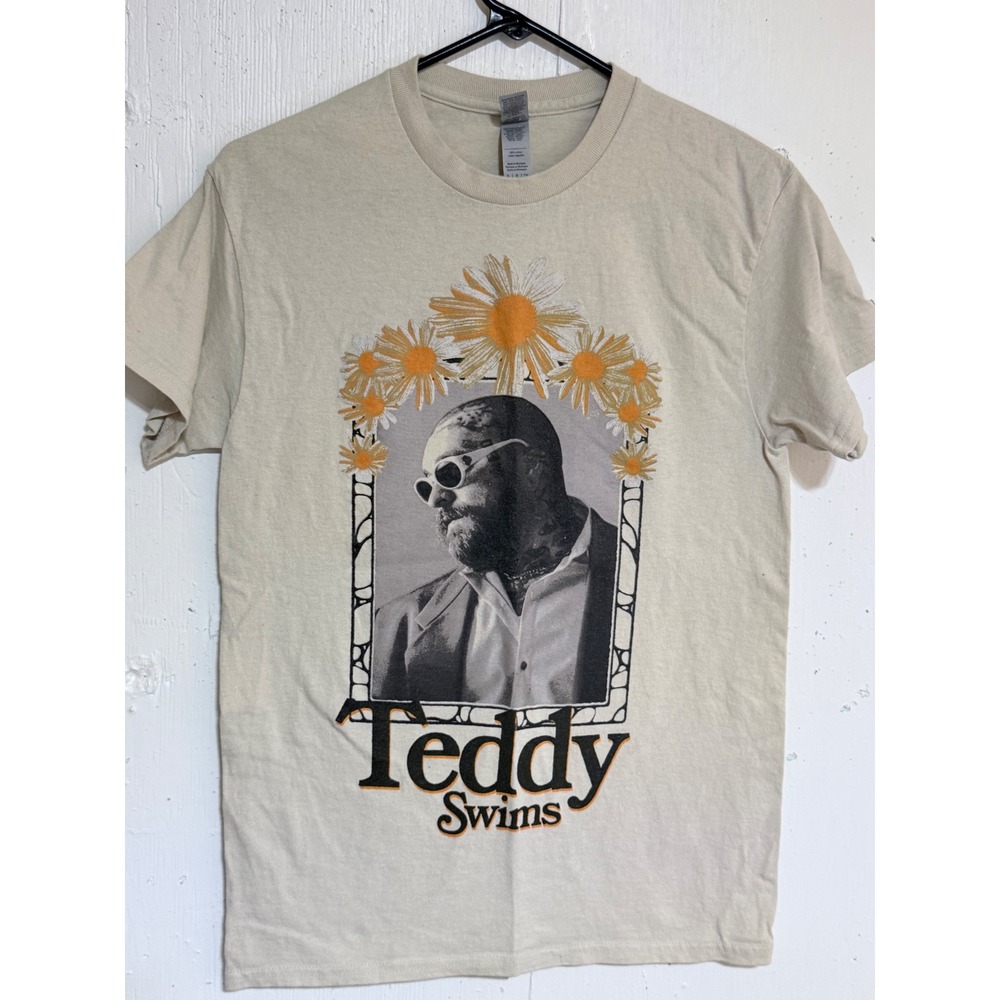 Teddy Swims Tour 2025 T-Shirt Small Beige Cotton Concert Graphic Tee Y2K Gildan